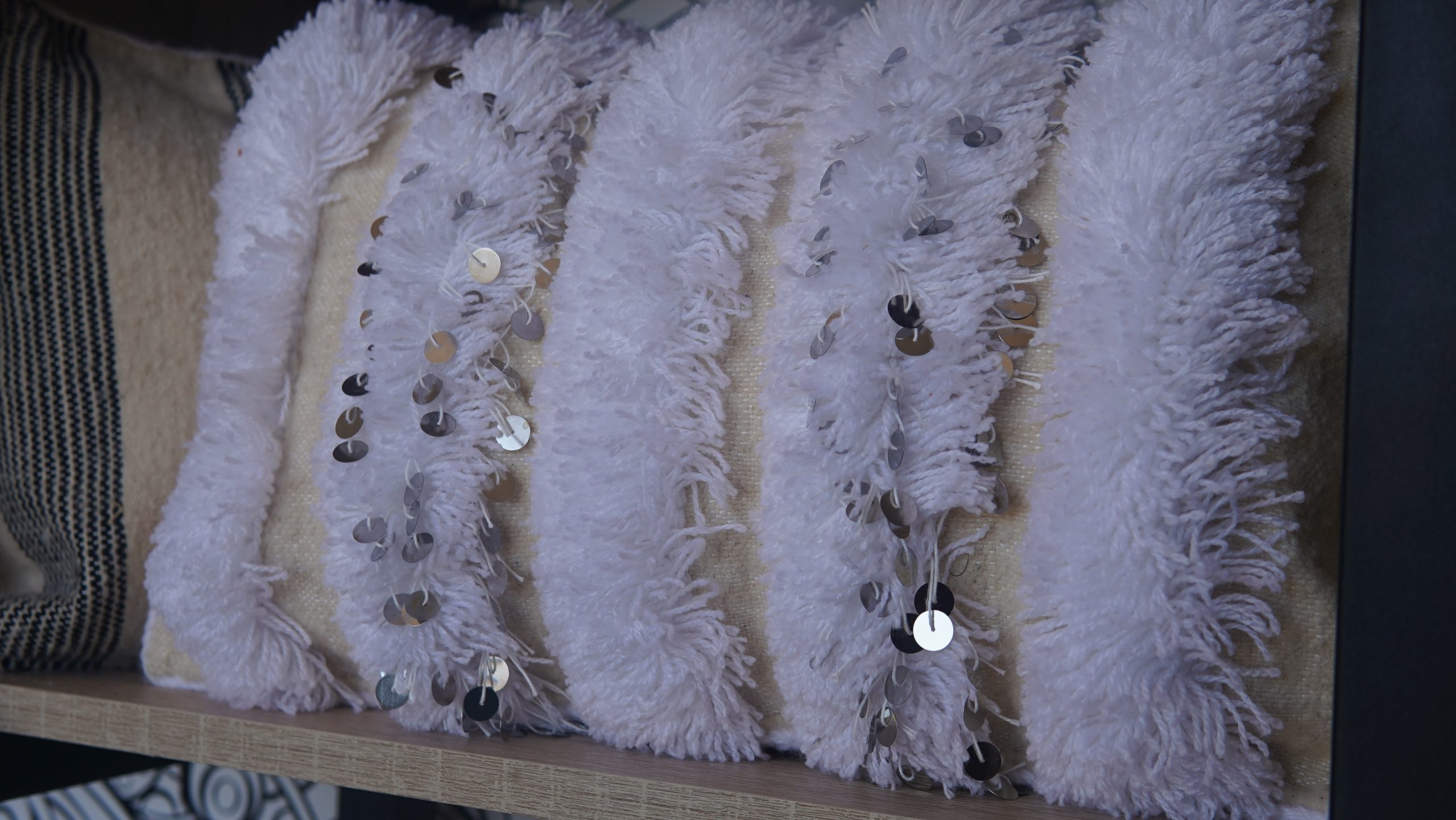 Moroccan White Handira Bed Cushions Pillows - Image 2