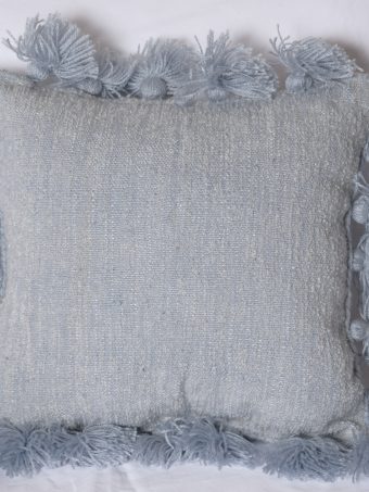 Moroccan PomPom Pillow – Grey Decorative Pillow