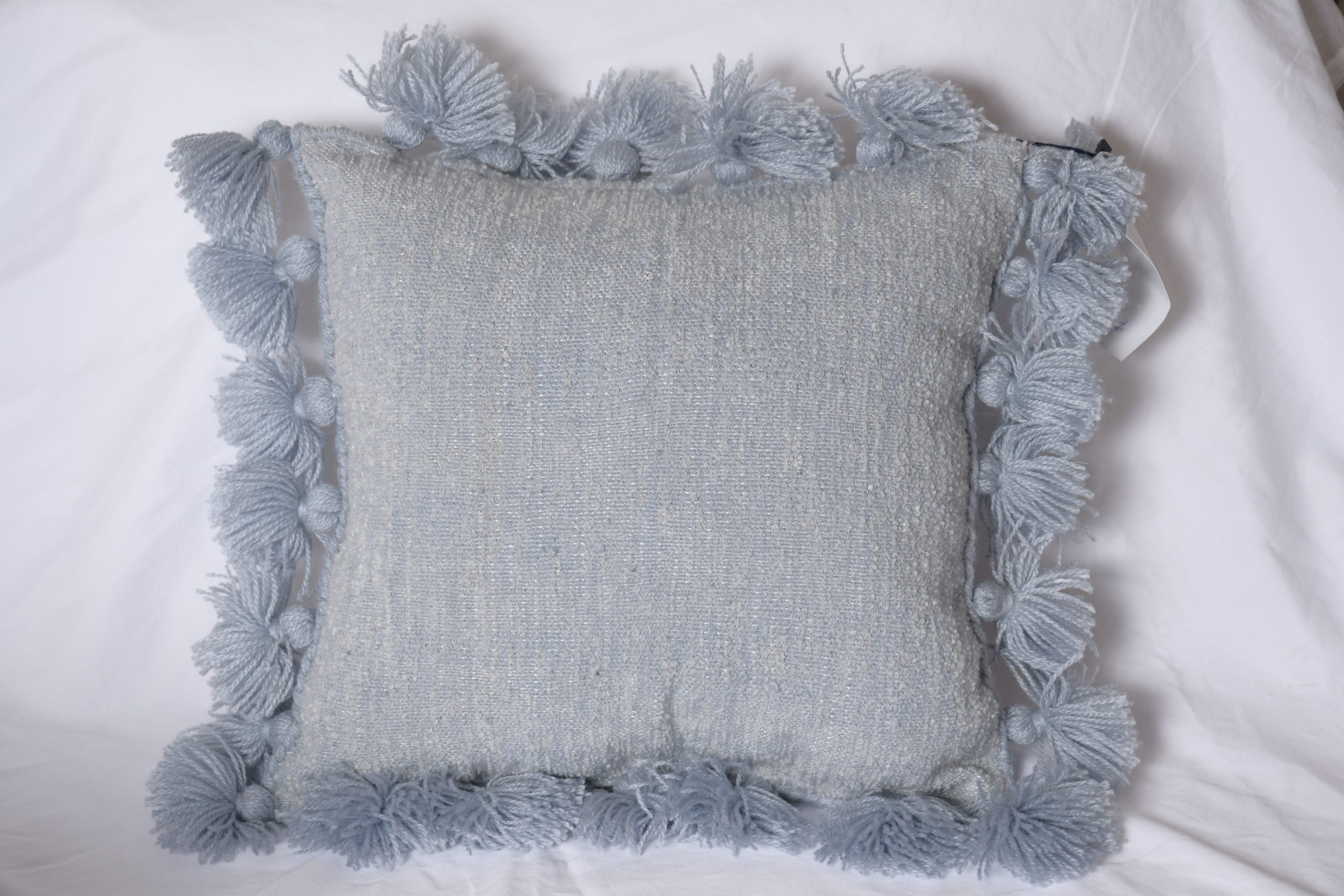 Moroccan PomPom Pillow - Grey Decorative Pillow