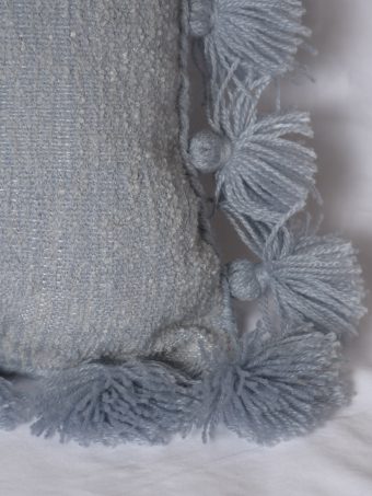 Moroccan PomPom Pillow – Grey Decorative Pillow