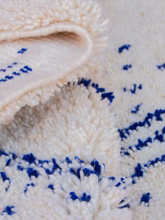 White and Blue Rug – Abstract Beni Ourain Carpet
