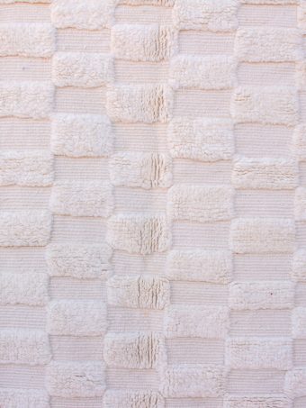 Creamy white Bni Mrirt Moroccan checkered rug