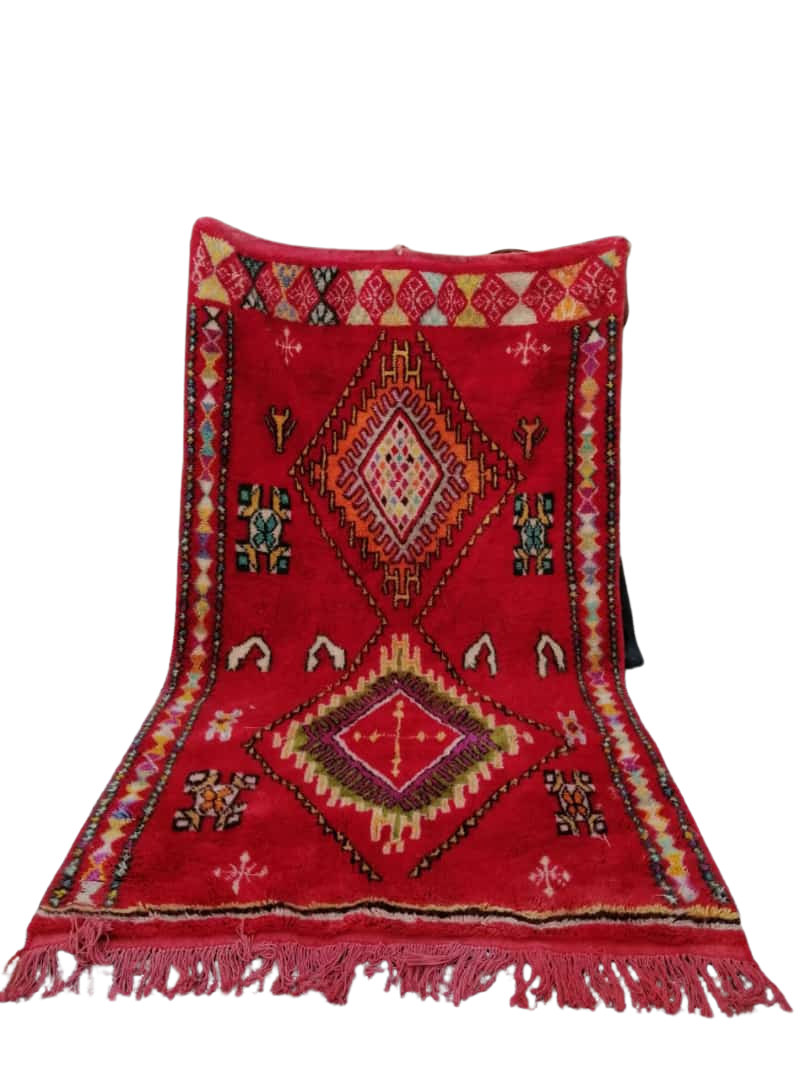 Large berber red rug | Moroccan vintage rug