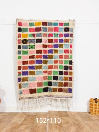 Colorful Moroccan Checkered Carpet 110X152 CM